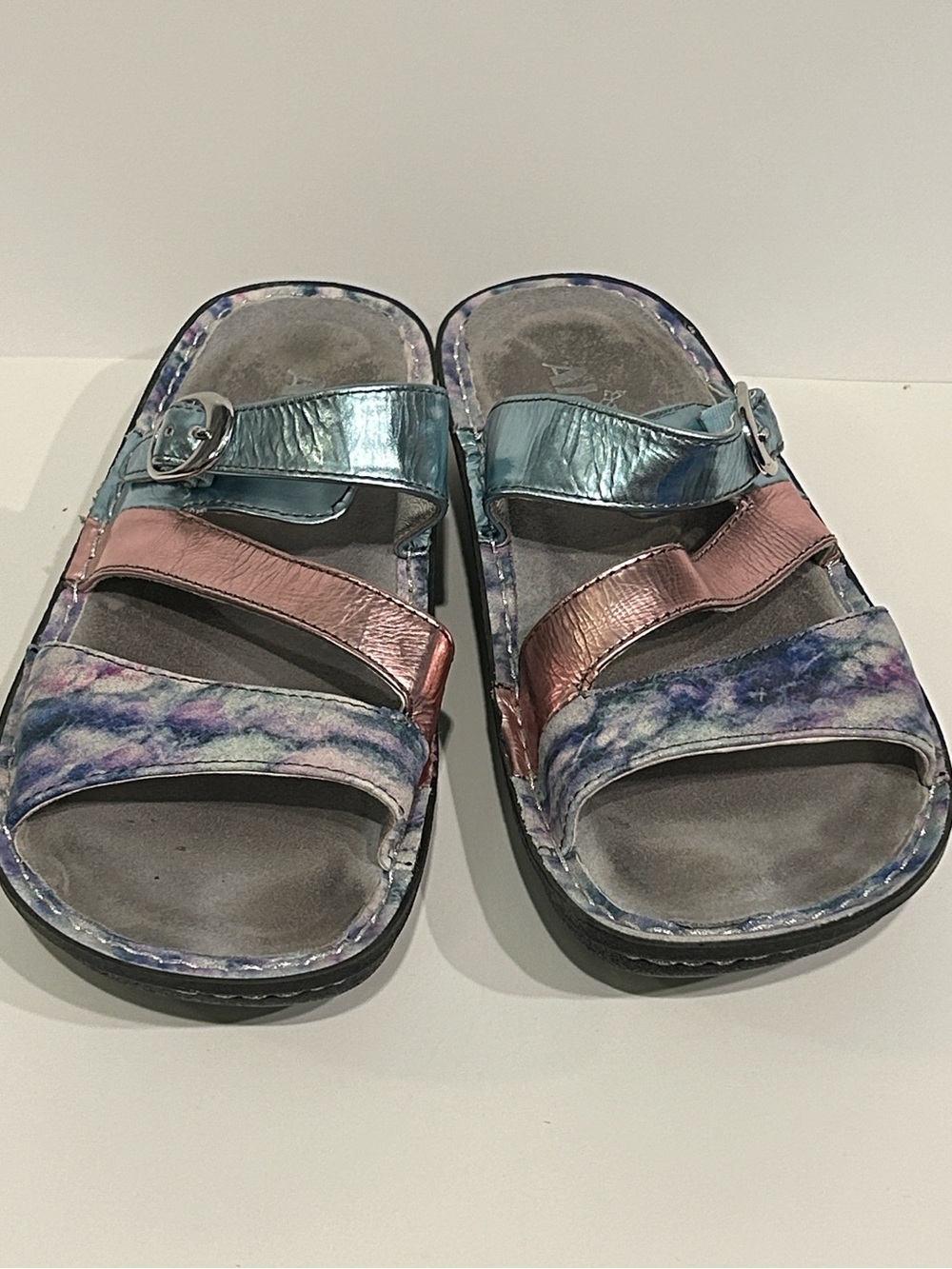 Alegria Colette Sandals in the Impressionista Colorway Metallic Pastel Straps